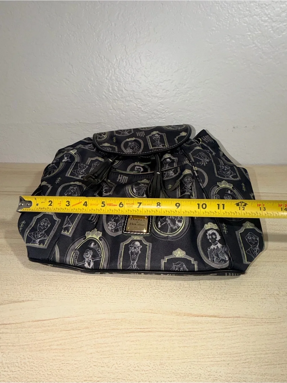 NWT Disney Dooney & Bourke Haunted Mansion Portraits Drawstring Nylon Backpack